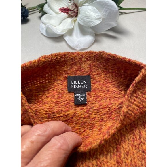 Vintage Eileen Fisher Womens Orange Wool Ribbed Knit Sweater Medium Academia Y2K - Picture 6 of 10